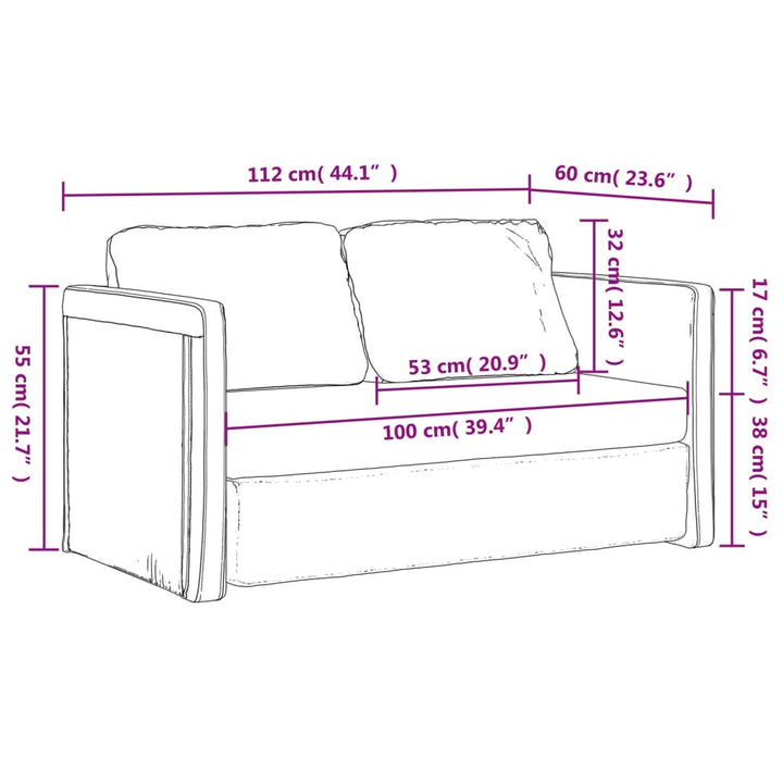 Canapea Extensibilă 2 În 1 112X174X55 Cm Țesătură