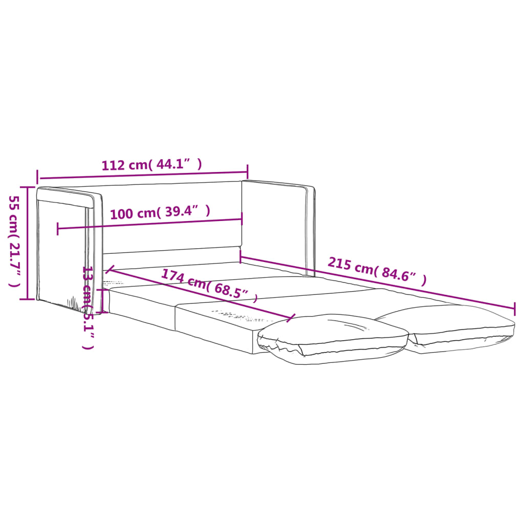 Canapea Extensibilă 2 În 1 112X174X55 Cm Țesătură