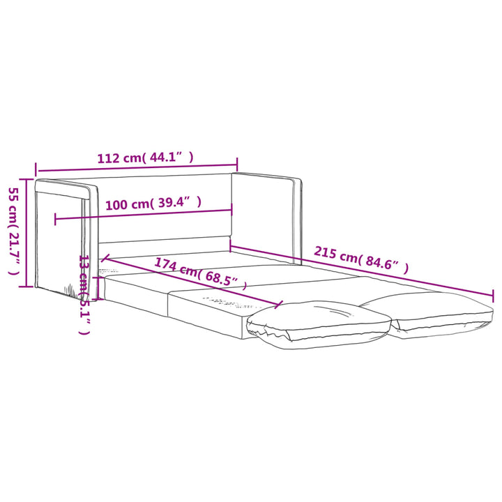 Canapea Extensibilă 2 În 1 112X174X55 Cm Țesătură