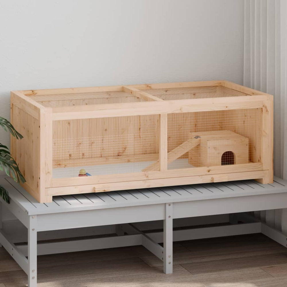 Cușcă Pentru Hamsteri, 104X52X54 Cm, Lemn Masiv De Brad