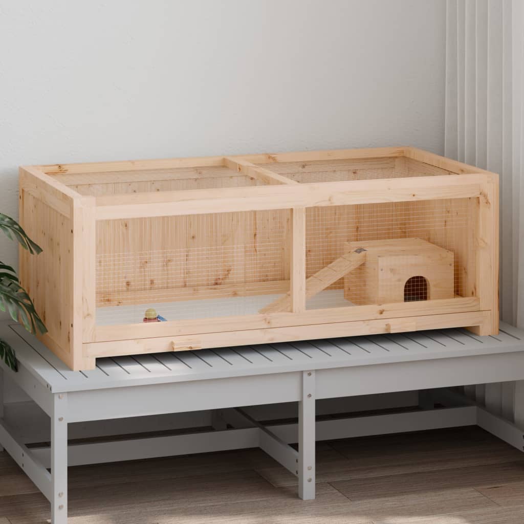 Cușcă Pentru Hamsteri, 104X52X54 Cm, Lemn Masiv De Brad