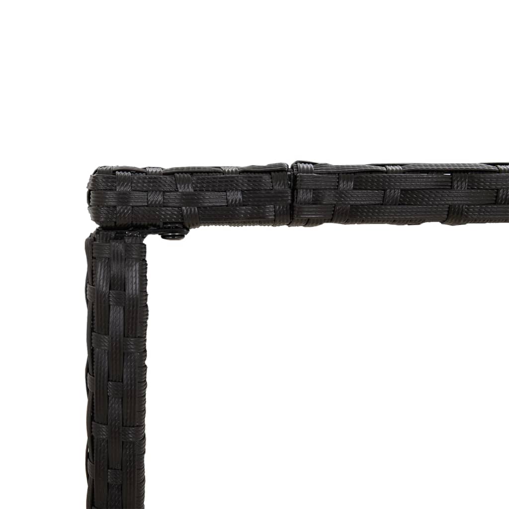 Set Mobilier Bar De Grădină Cu Perne, 3 Piese, Negru, Poliratan