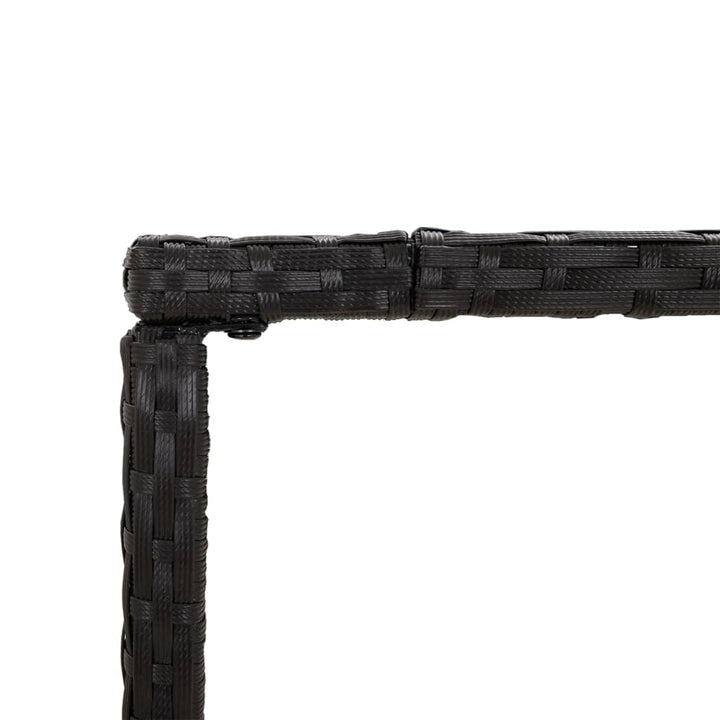 Set Mobilier Bar De Grădină Cu Perne, 3 Piese, Negru, Poliratan