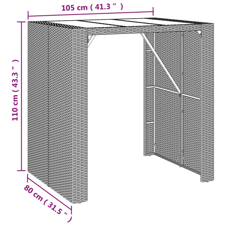 Set Mobilier Bar De Grădină Cu Perne, 5 Piese, , Poliratan