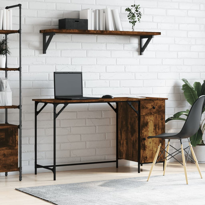 Birou De Computer, Stejar Maro, 131X48X75 Cm, Lemn Prelucrat
