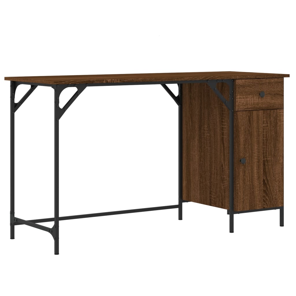 Birou De Computer, Stejar Maro, 131X48X75 Cm, Lemn Prelucrat