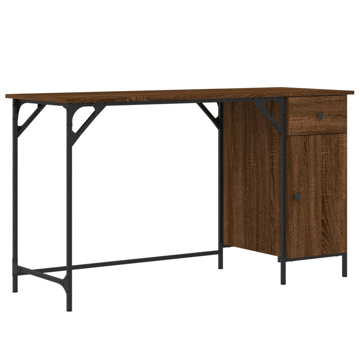 Birou De Computer, Stejar Maro, 131X48X75 Cm, Lemn Prelucrat