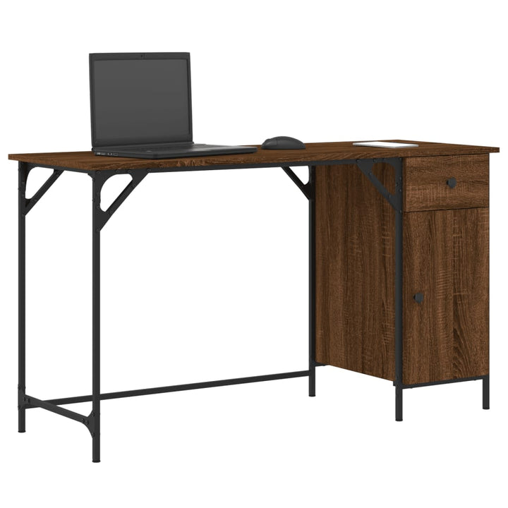 Birou De Computer, Stejar Maro, 131X48X75 Cm, Lemn Prelucrat