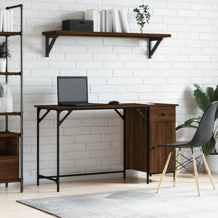 Birou De Computer, Stejar Maro, 131X48X75 Cm, Lemn Prelucrat