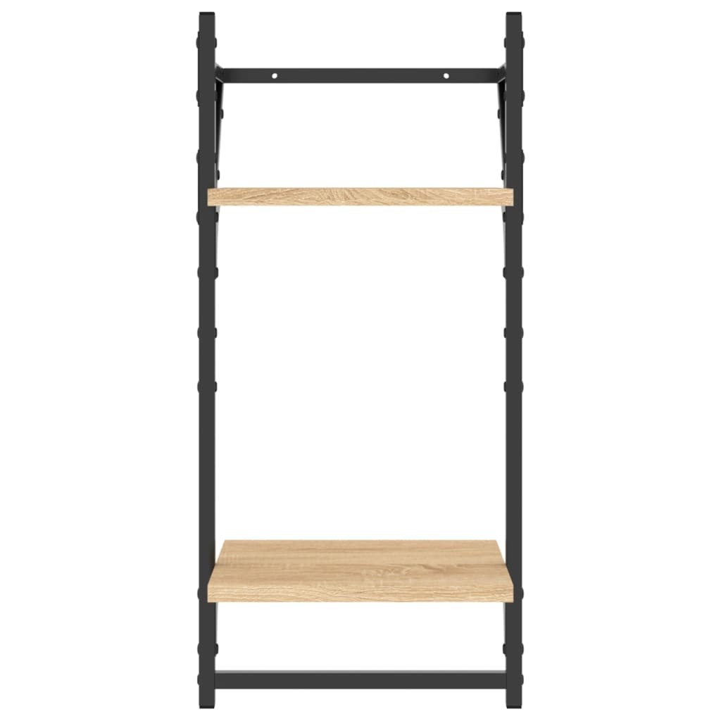 Rafturi Perete Cu 2 Niveluri/Bare 2 Buc 30X25X65Cm