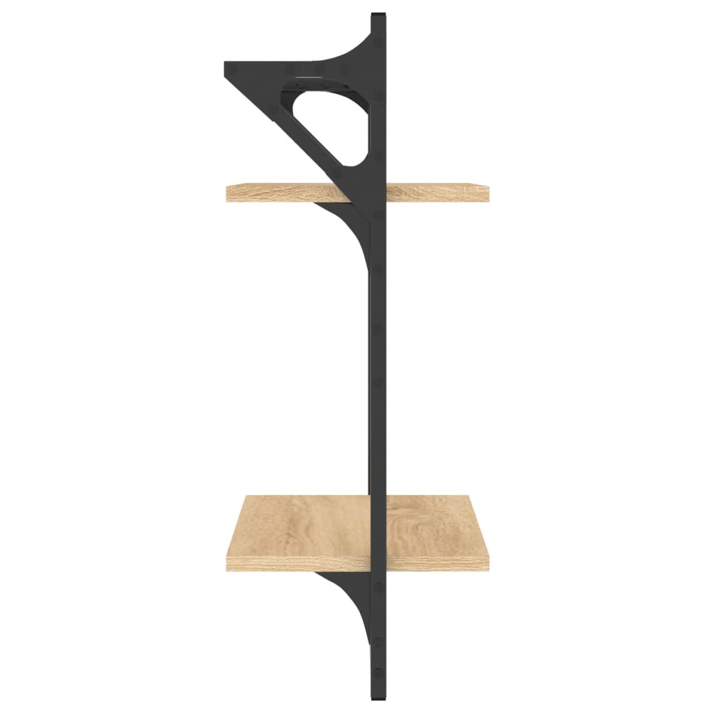 Rafturi Perete Cu 2 Niveluri/Bare 2 Buc 30X25X65Cm