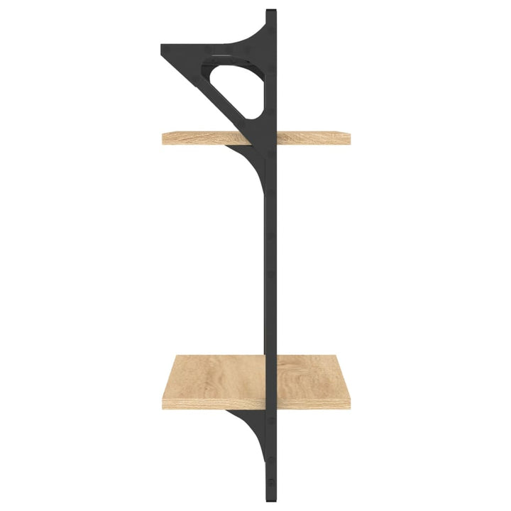 Rafturi Perete Cu 2 Niveluri/Bare 2 Buc 30X25X65Cm
