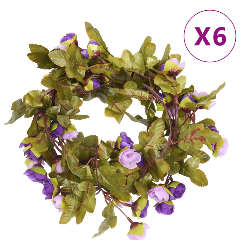 Ghirlande De Flori De Crăciun, 6 Buc., , 215 Cm