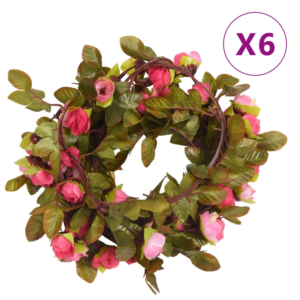 Ghirlande De Flori De Crăciun, 6 Buc., , 215 Cm