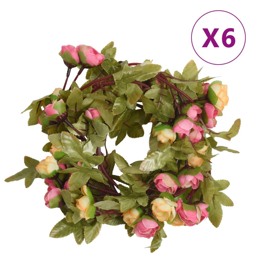 Ghirlande De Flori De Crăciun, 6 Buc., , 215 Cm