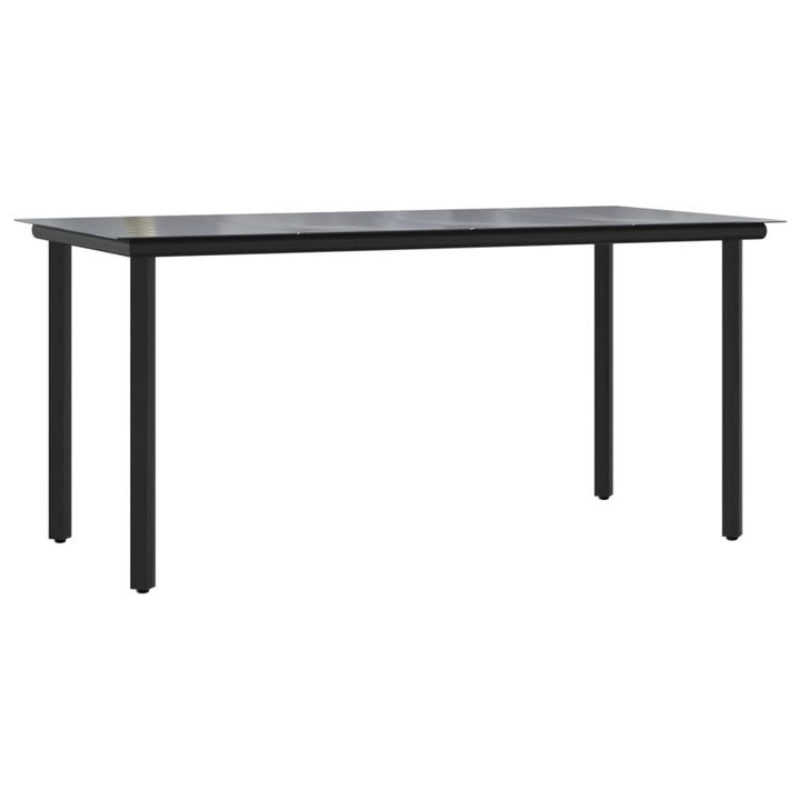 Set Mobilier De Grădină, 7 Piese, Negru, Oțel Și Textilenă