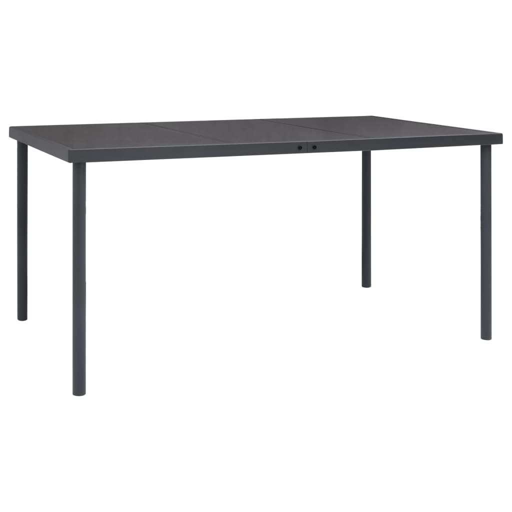 Set Mobilier De Grădină, 5 Piese, Negru, Oțel Și Textilenă
