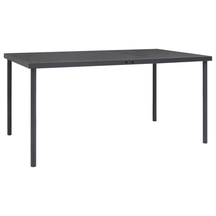 Set Mobilier De Grădină, 5 Piese, Negru, Oțel Și Textilenă
