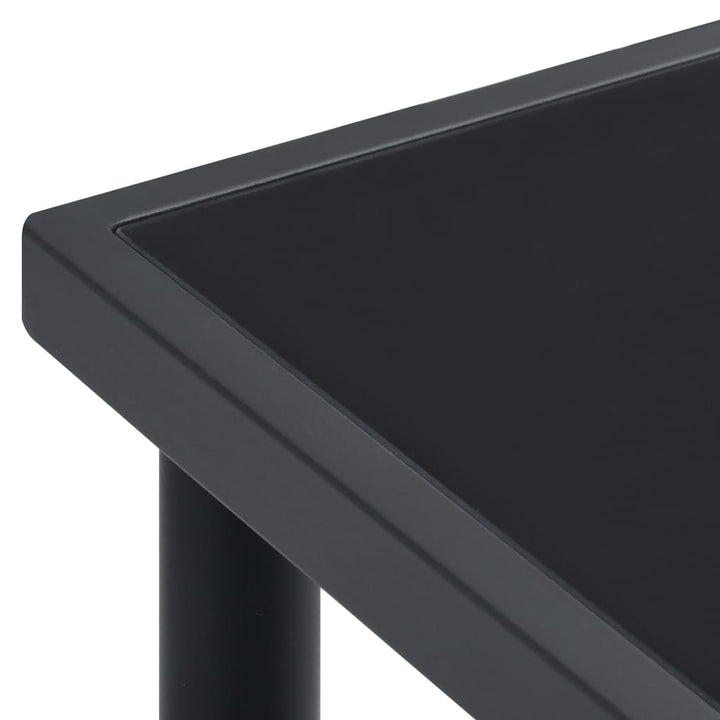 Set Mobilier De Grădină, 5 Piese, Negru, Oțel Și Textilenă