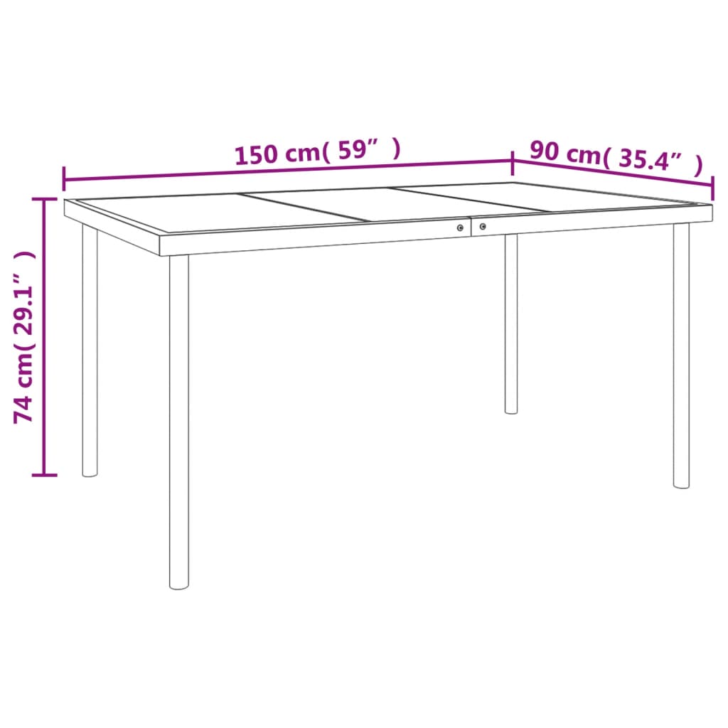 Set Mobilier De Grădină, 5 Piese, Negru, Oțel Și Textilenă