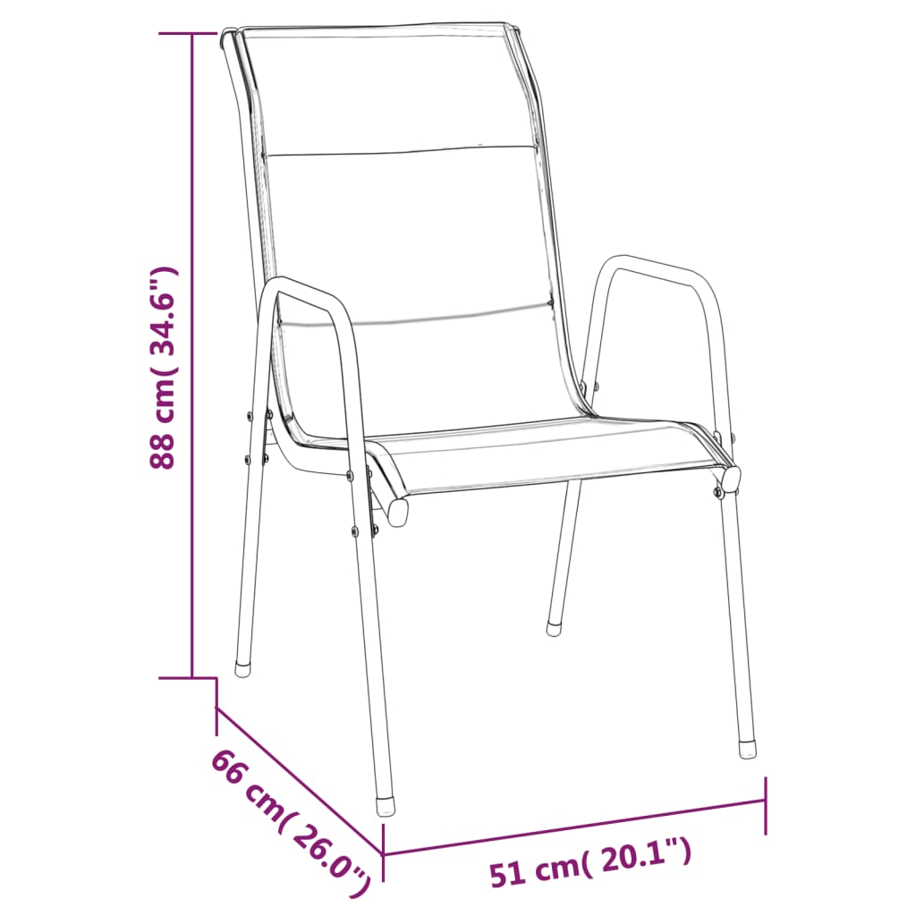 Set Mobilier De Grădină, 7 Piese, Negru, Oțel Și Textilenă