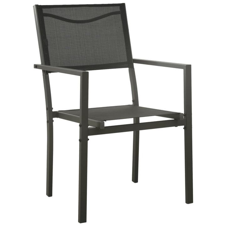 Set Mobilier De Grădină, 5 Piese, Negru, Oțel Și Textilenă