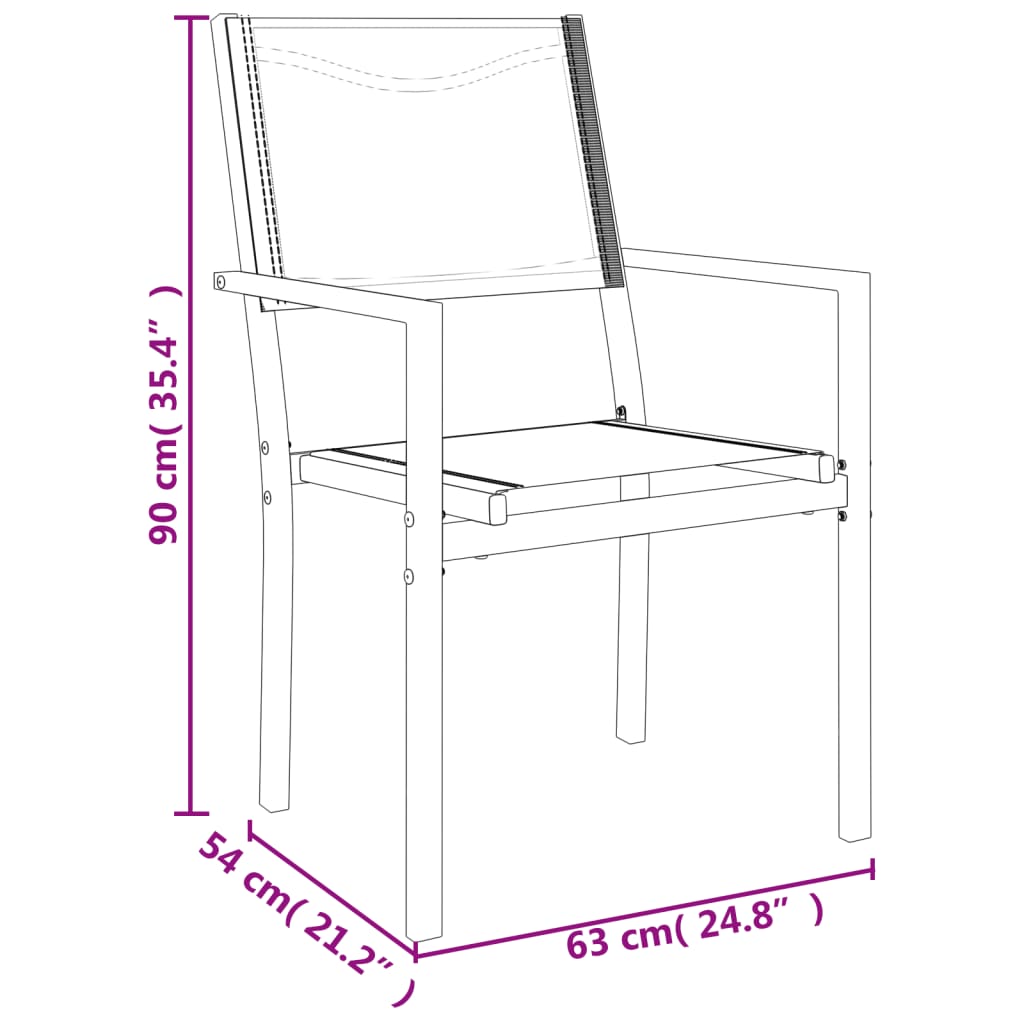 Set Mobilier De Grădină, 5 Piese, Negru, Oțel Și Textilenă