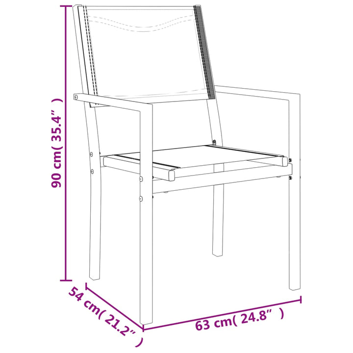 Set Mobilier De Grădină, 5 Piese, Negru, Oțel Și Textilenă