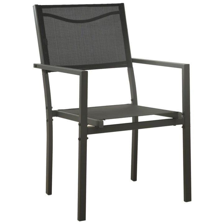 Set Mobilier De Grădină, 3 Piese, Negru, Textilenă Și Oțel