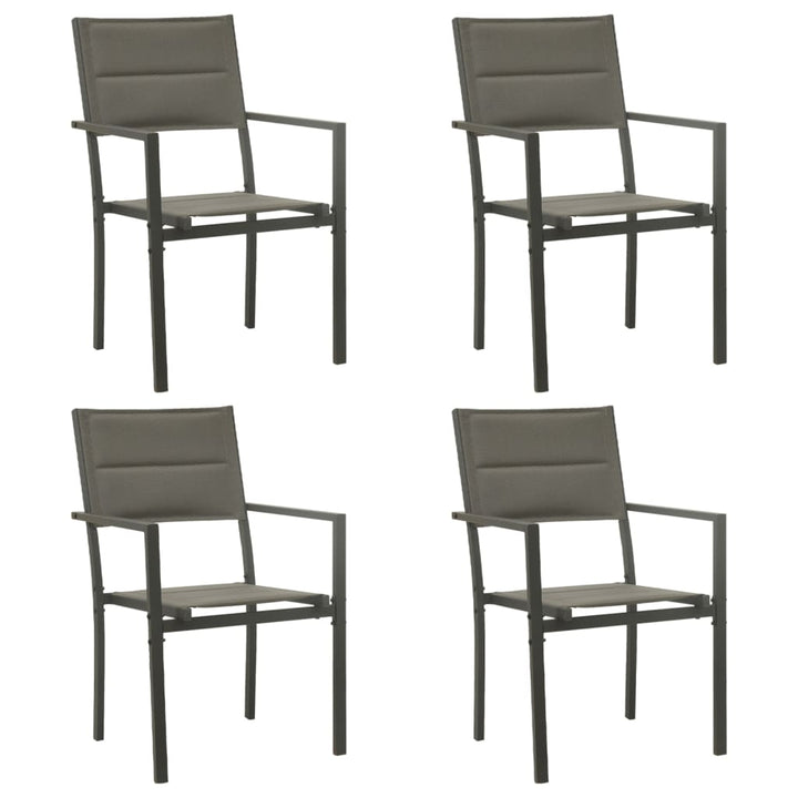 Set Mobilier De Grădină, 5 Piese, Negru, Oțel Și Textilenă