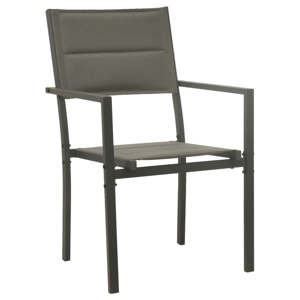 Set Mobilier De Grădină, 5 Piese, Negru, Oțel Și Textilenă