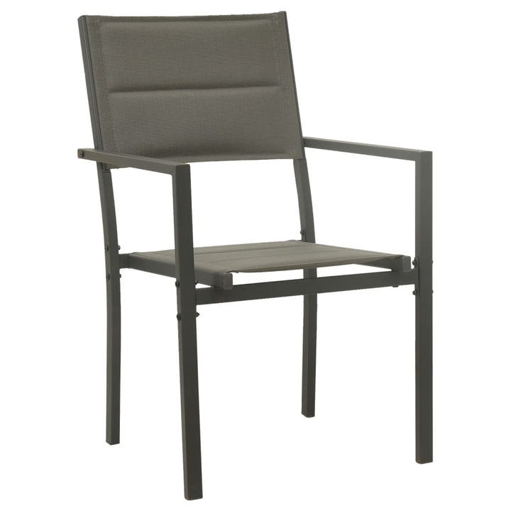 Set Mobilier De Grădină, 5 Piese, Negru, Oțel Și Textilenă