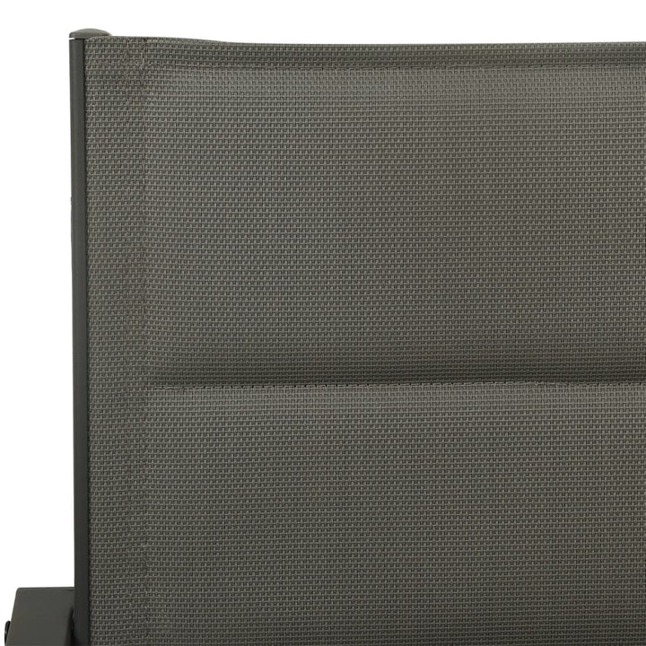 Set Mobilier De Grădină, 5 Piese, Negru, Oțel Și Textilenă