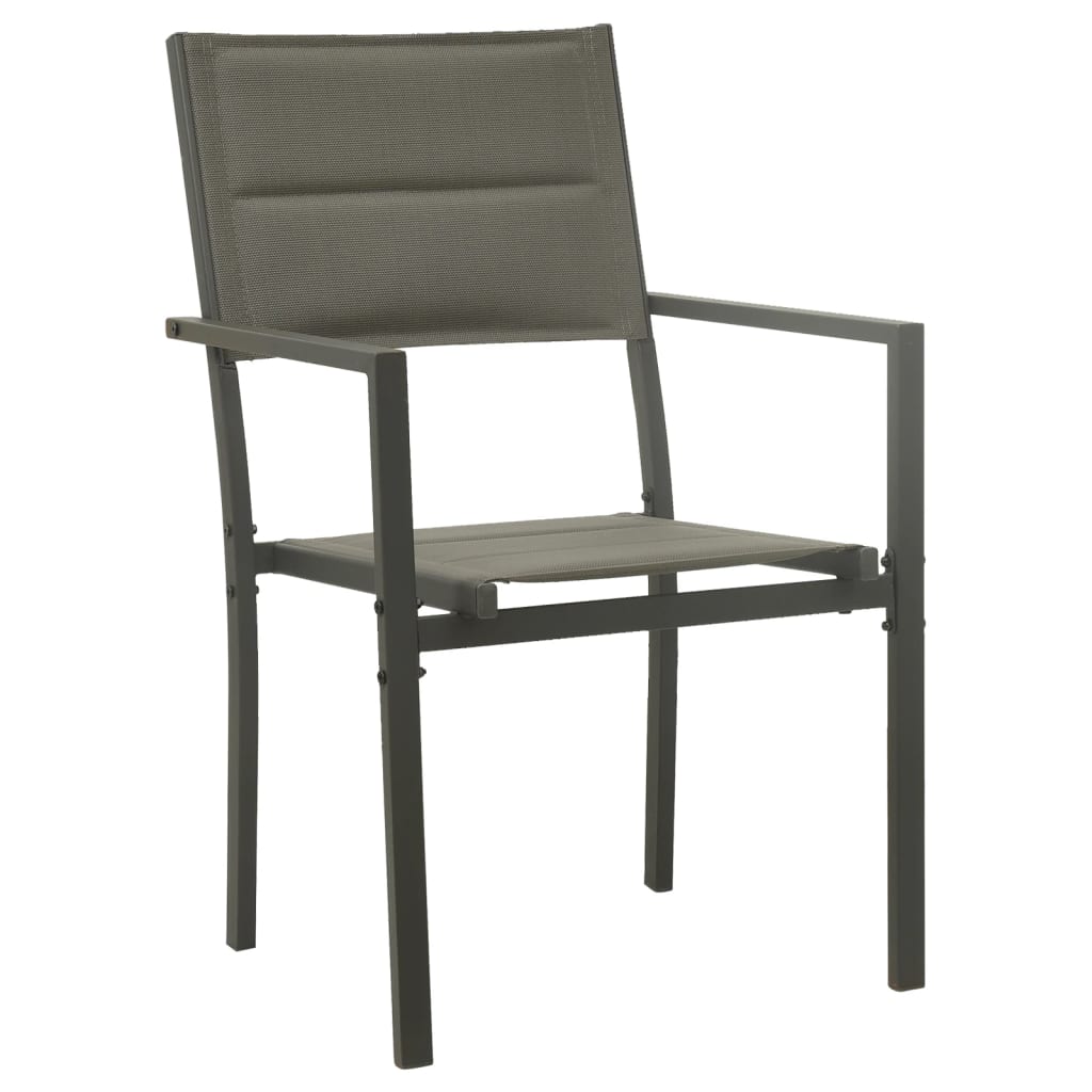 Set Mobilier De Grădină, 7 Piese, Negru, Oțel Și Textilenă