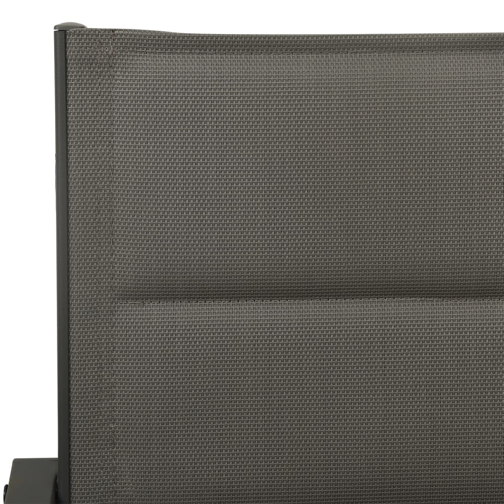 Set Mobilier De Grădină, 7 Piese, Negru, Oțel Și Textilenă