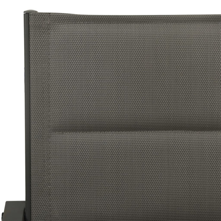 Set Mobilier De Grădină, 7 Piese, Negru, Oțel Și Textilenă