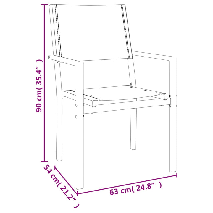 Set Mobilier De Grădină, 7 Piese, Negru, Oțel Și Textilenă