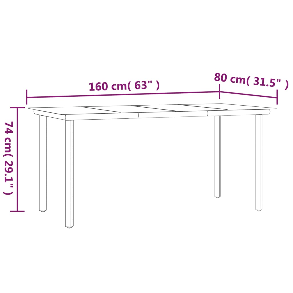 Set Mobilier De Grădină, 7 Piese, Negru, Oțel Și Textilenă