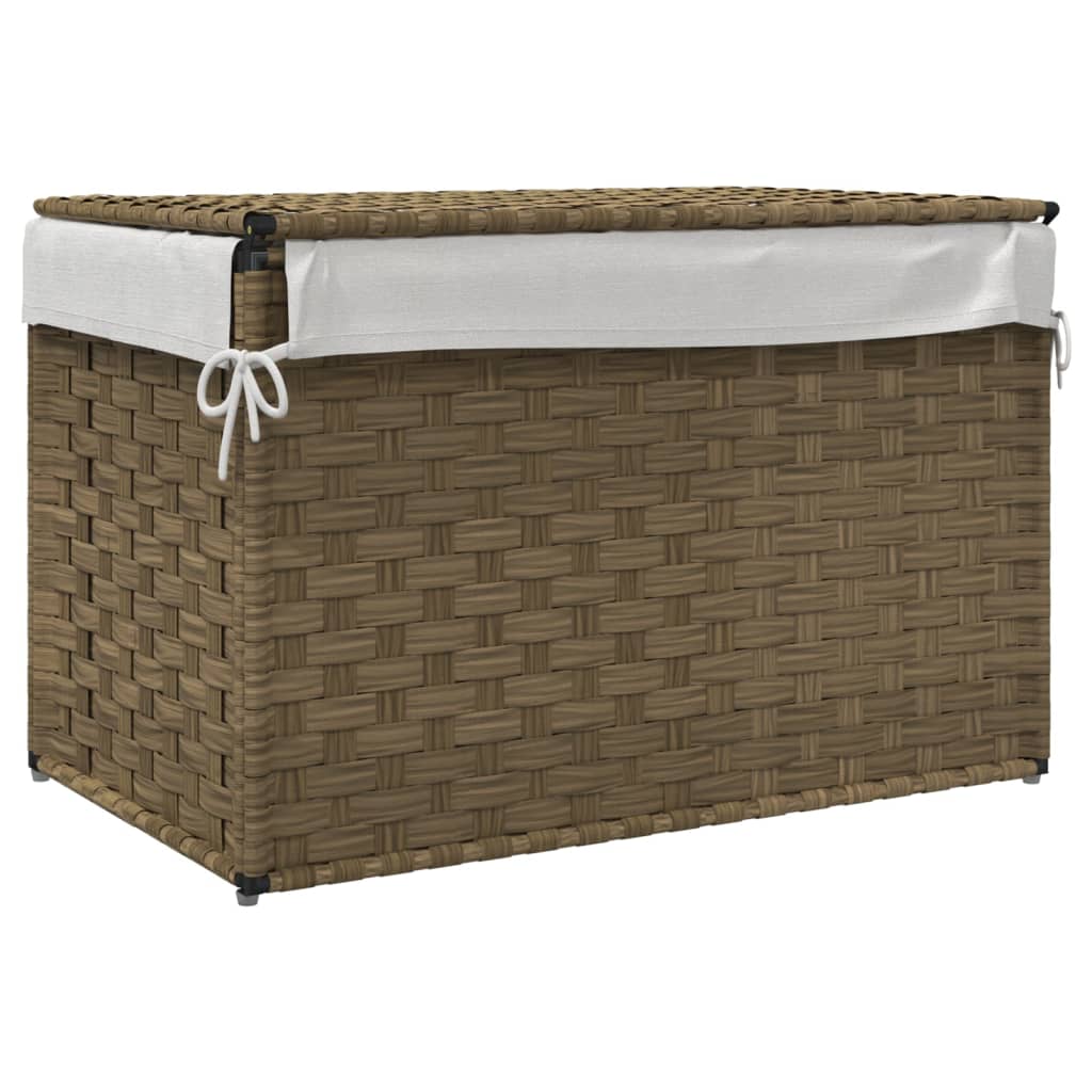 Coș De Rufe Cu Capac, 55,5X35X34 Cm, Poliratan