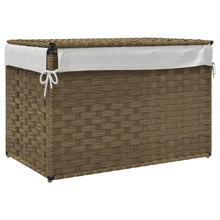 Coș De Rufe Cu Capac, 55,5X35X34 Cm, Poliratan
