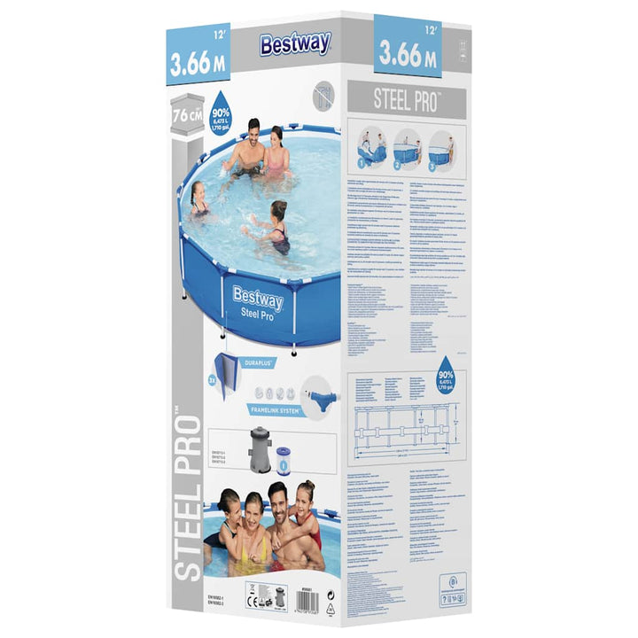 Bestway Piscină Cu Cadru Steel Pro, 366 X 76 Cm
