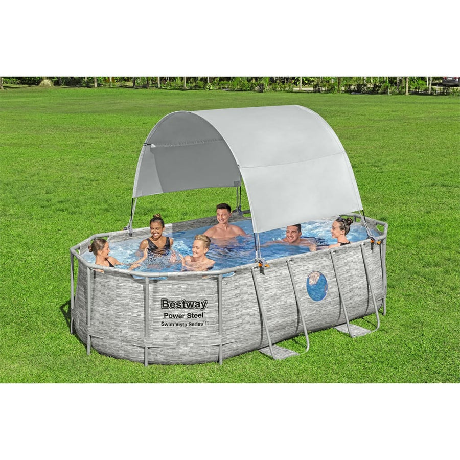 Bestway Copertină Pentru Piscină Supraterană, Alb