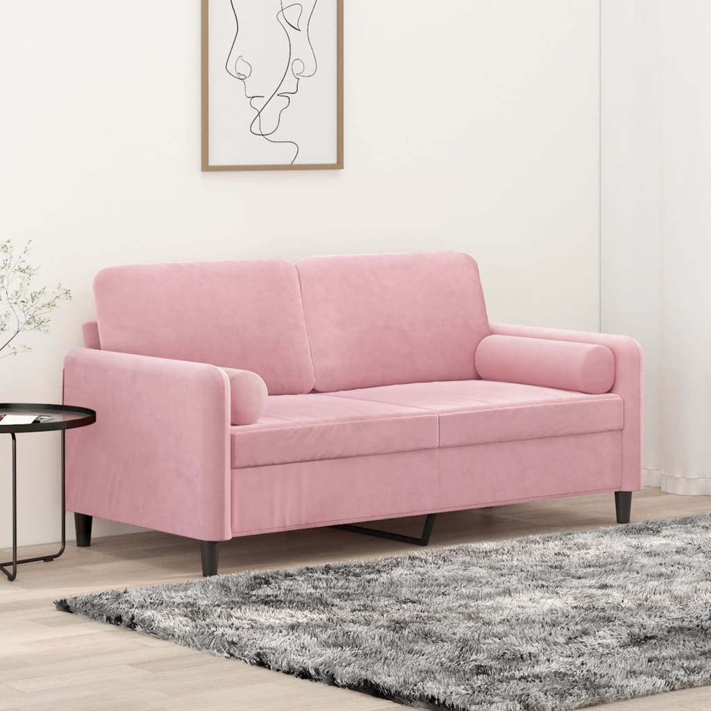 Canapea Cu 2 Locuri Cu Pernuțe, , 140 Cm, Catifea