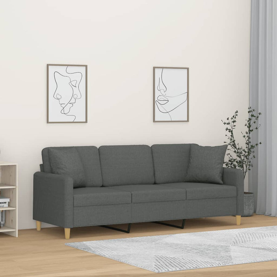 Canapea Cu 3 Locuri Cu Pernuțe, , , Textil