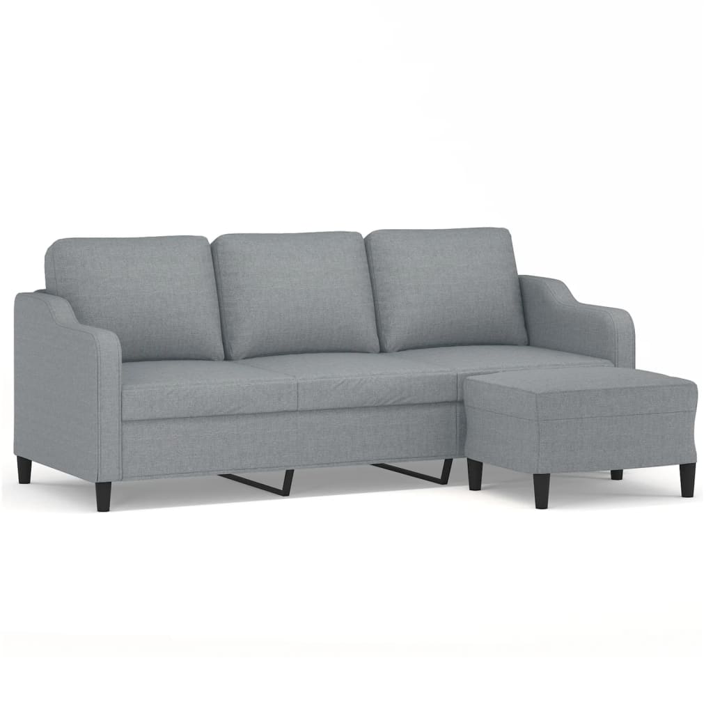 Canapea Cu 3 Locuri Și Taburet, , 180 Cm, Textil