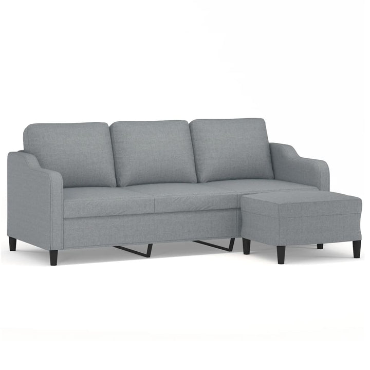 Canapea Cu 3 Locuri Și Taburet, , 180 Cm, Textil