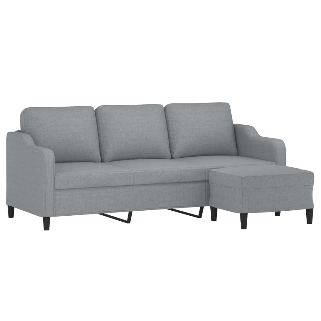 Canapea Cu 3 Locuri Și Taburet, , 180 Cm, Textil