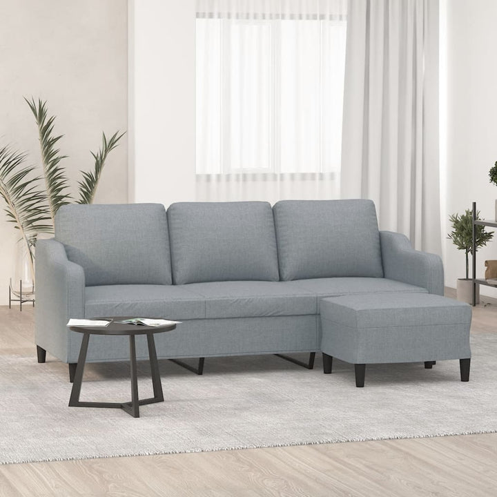 Canapea Cu 3 Locuri Și Taburet, , 180 Cm, Textil