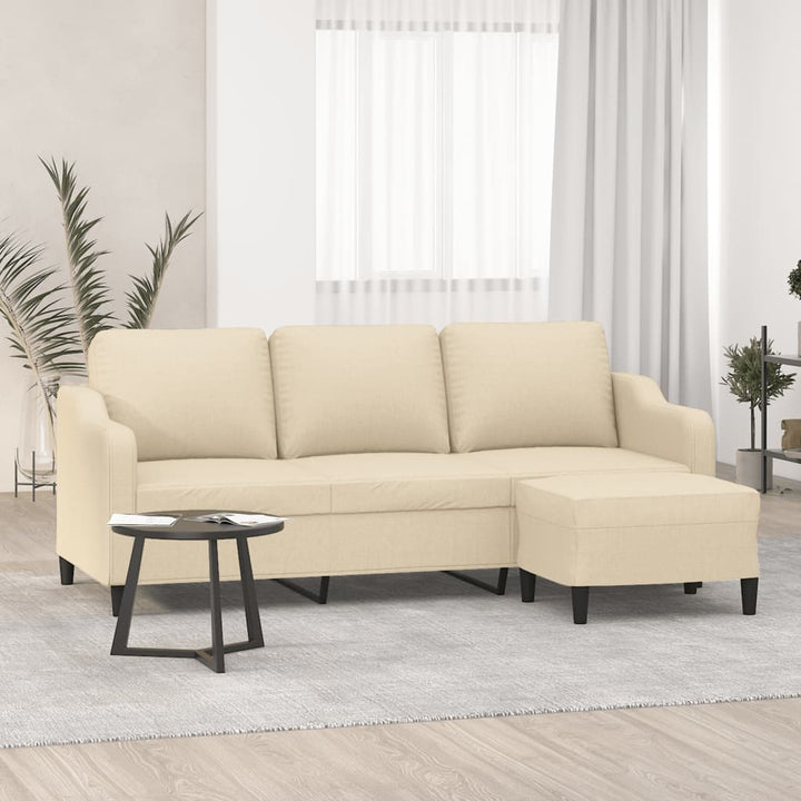 Canapea Cu 3 Locuri Și Taburet, , 180 Cm, Textil