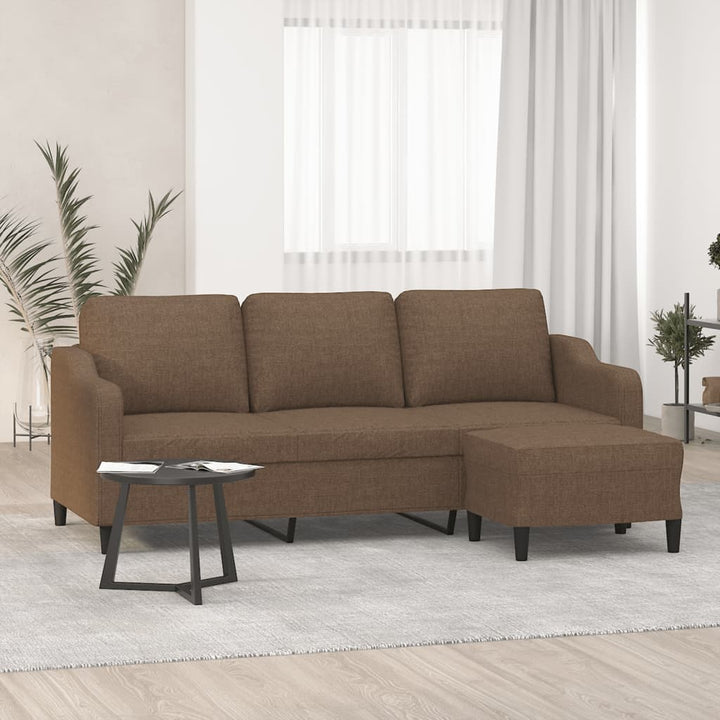 Canapea Cu 3 Locuri Și Taburet, , 180 Cm, Textil